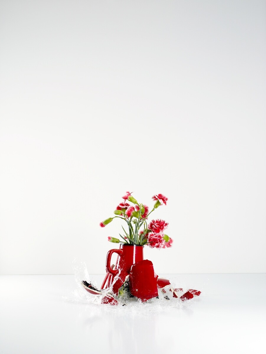 Zerbrochene Blumenvase